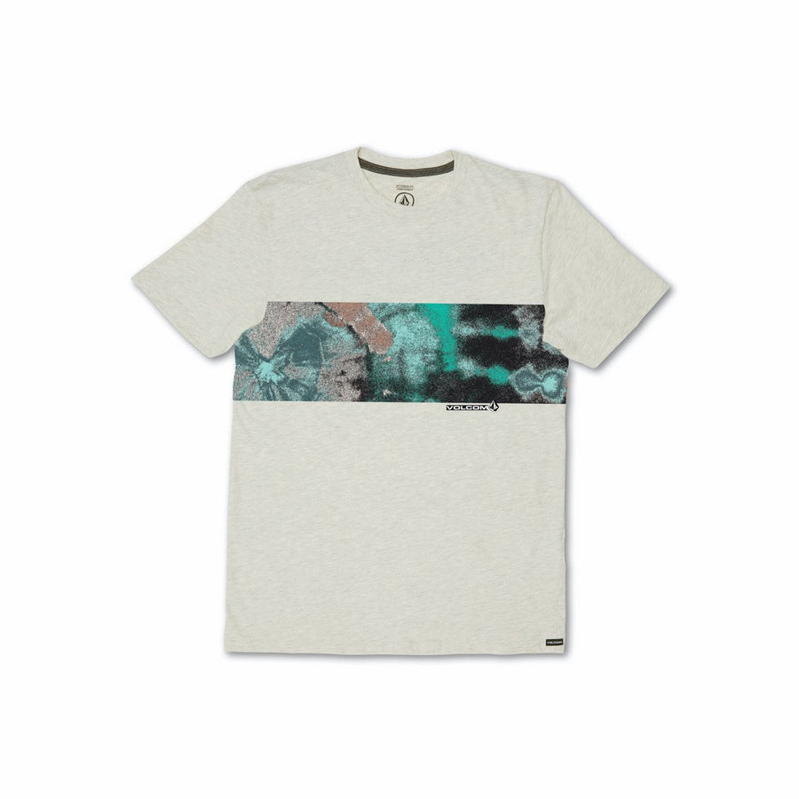 FLARING SS TEE -  BONE HEATHER