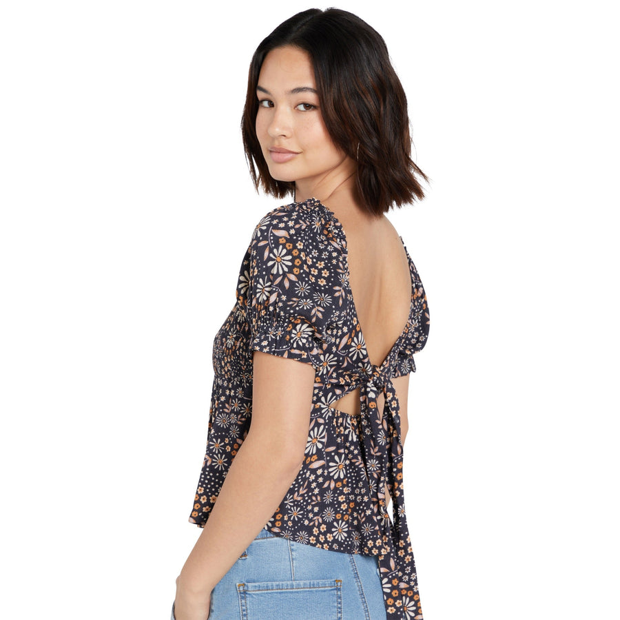 FOLK YEAH TOP  -  VINTAGE BLACK