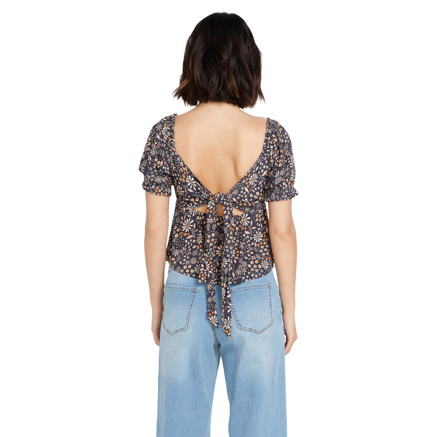 FOLK YEAH TOP  -  VINTAGE BLACK