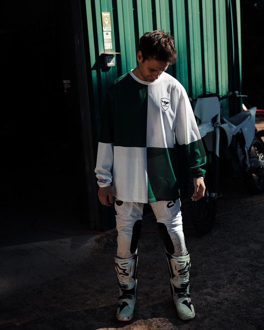 RACING TYPE 2 MX JERSEY -  WHITE/GREEN