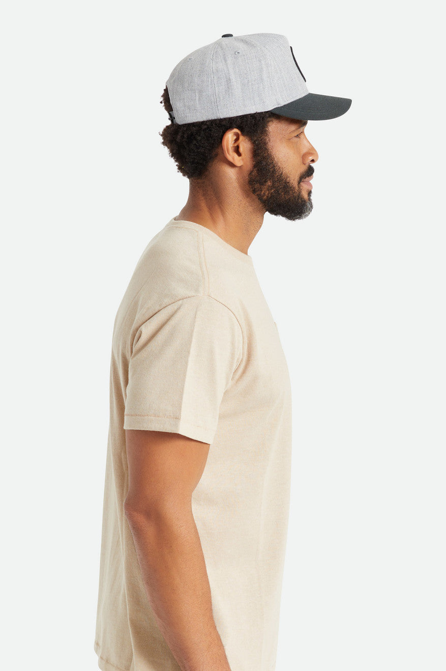 CREST C MP SNAPBACK -  HEATHER GREY/BLACK