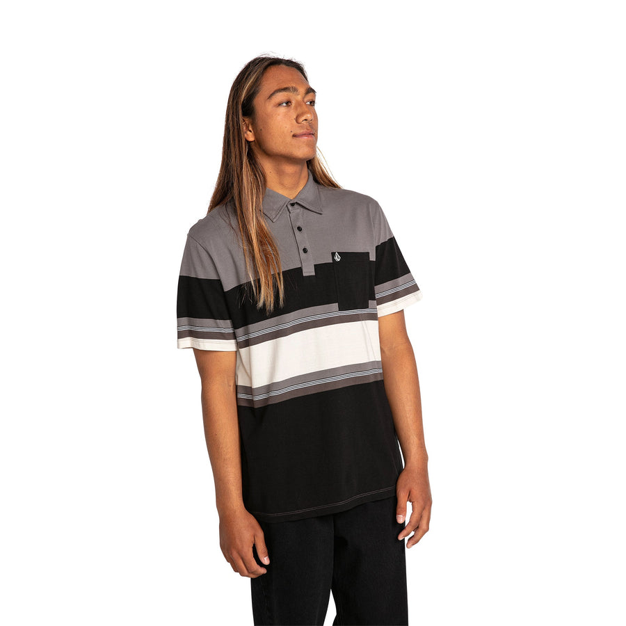 HEAVY DAZE POLO SS -  PEWTER