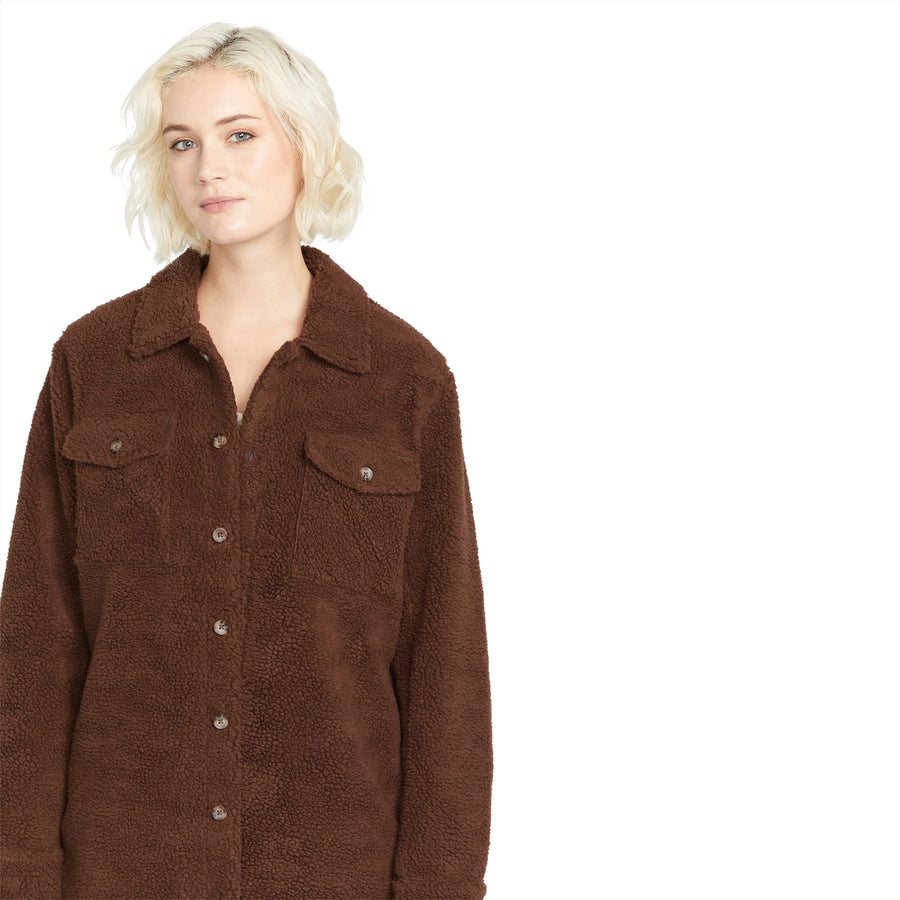 SILENT SHERPA JACKET - CHOCOLATE