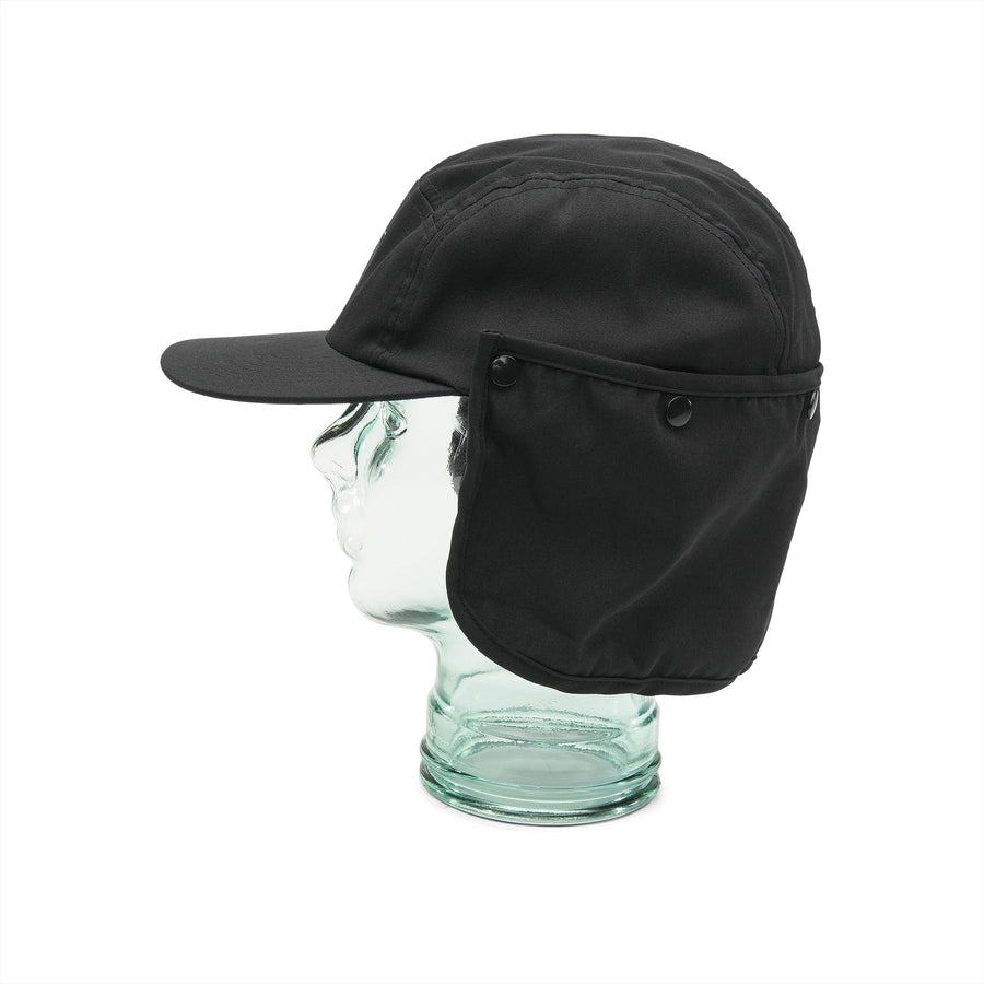 STONE TRIP FLAP HAT -  BLACK