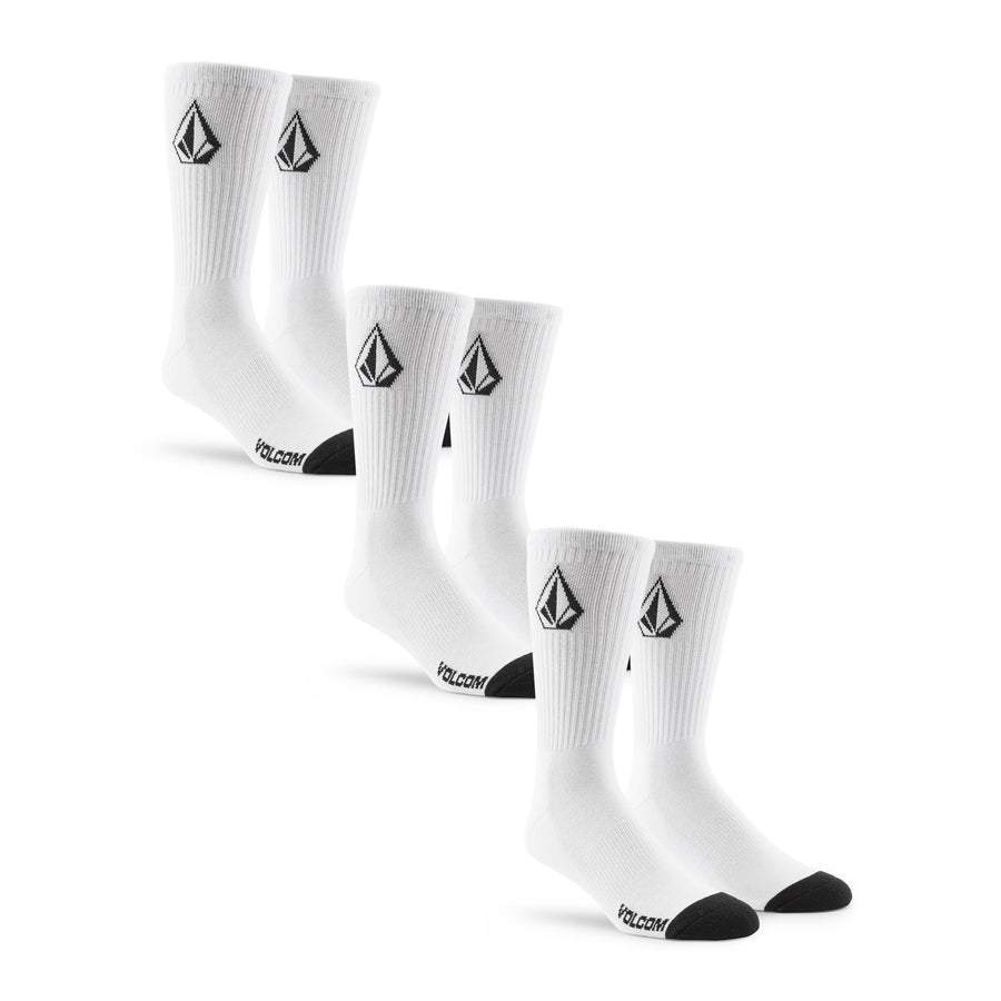 BIG BOY - FULL STONE SOCK 3 PK -  WHITE