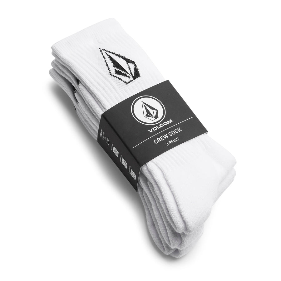 BIG BOY - FULL STONE SOCK 3 PK -  WHITE