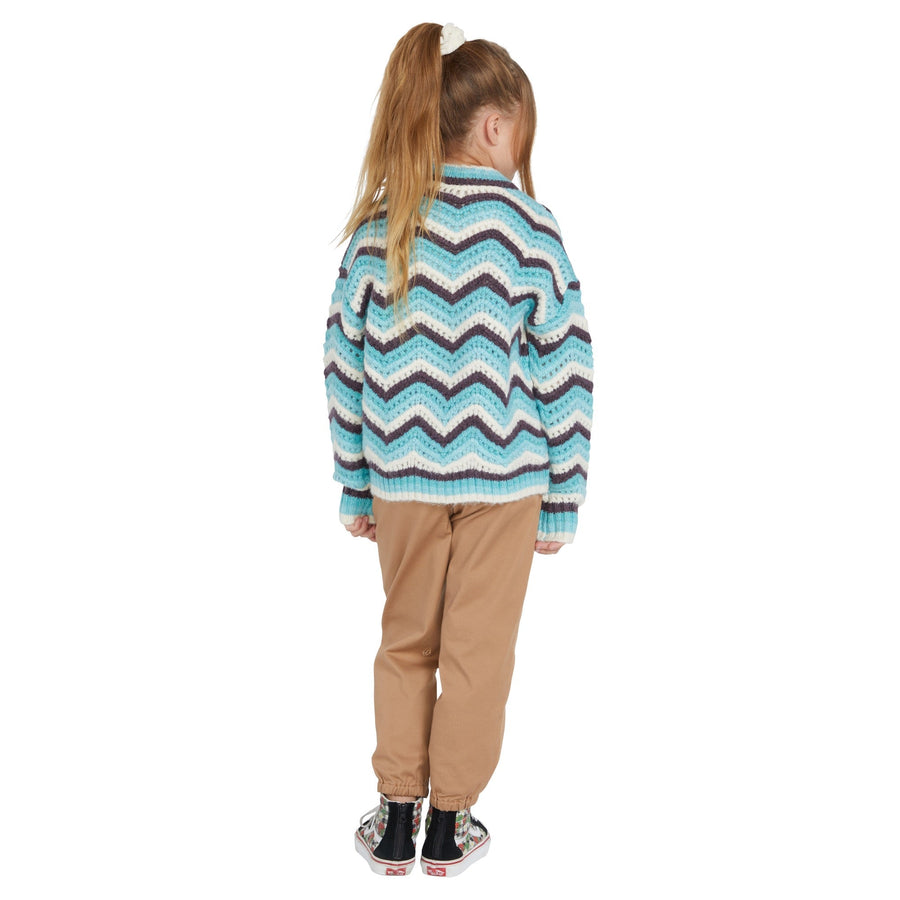 ZIGZY ZAGZY SWEATER -  AQUA