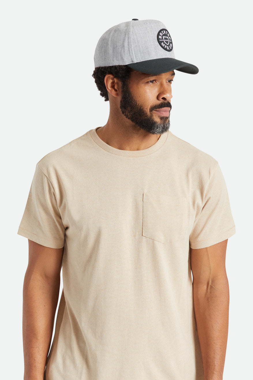 CREST C MP SNAPBACK -  HEATHER GREY/BLACK