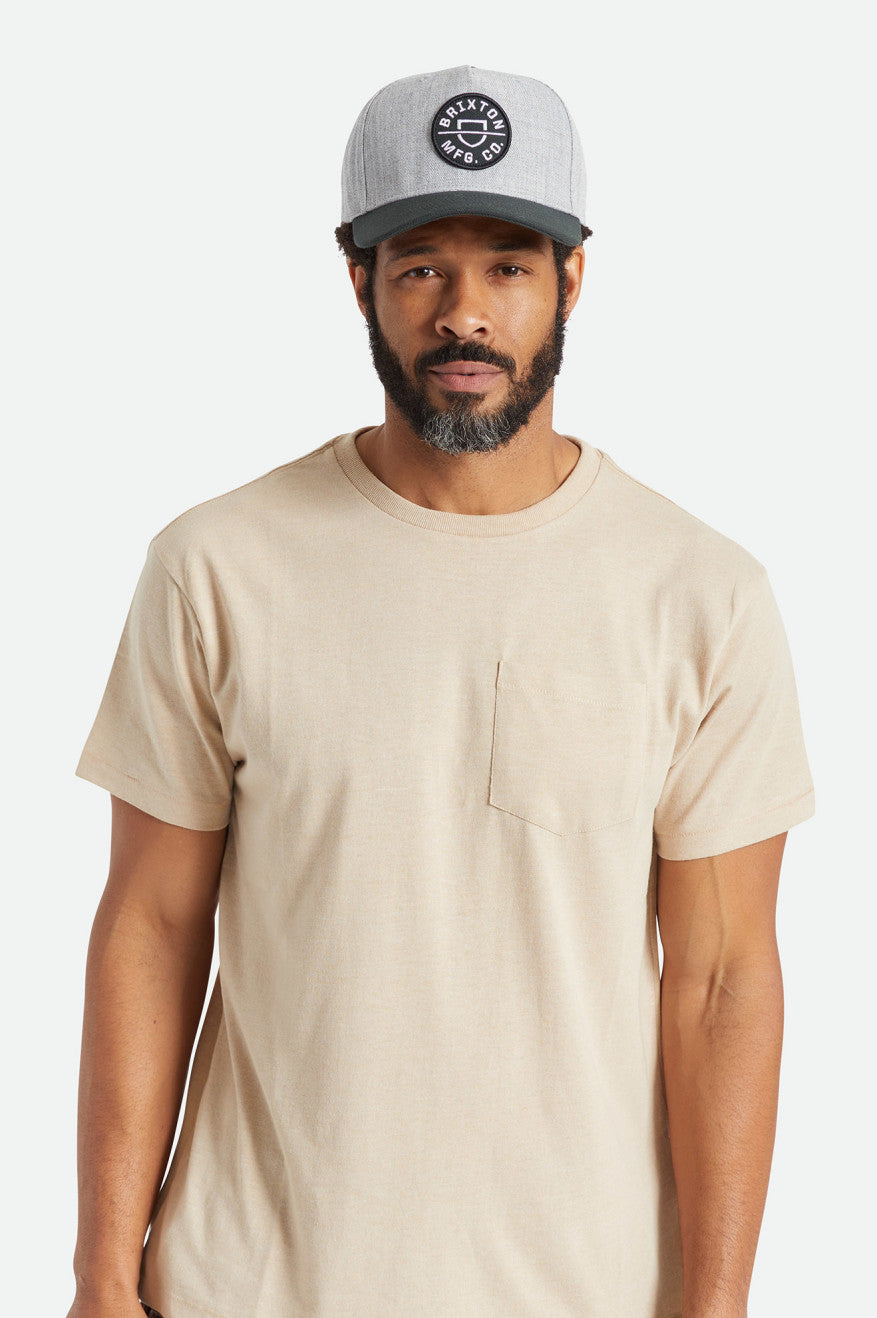 CREST C MP SNAPBACK -  HEATHER GREY/BLACK