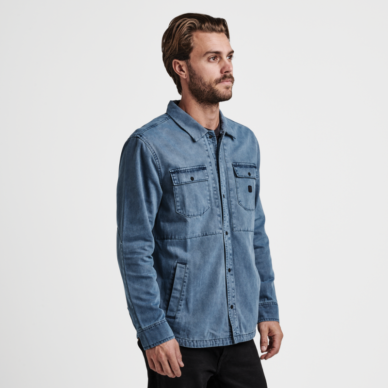 HEBRIDES UNLINED -  BLUE GREY HAMA WASH